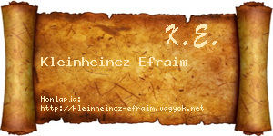 Kleinheincz Efraim névjegykártya